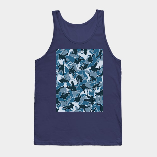 Ice Hockey Player Camo URBAN BLUE Tank Top by Grandeduc